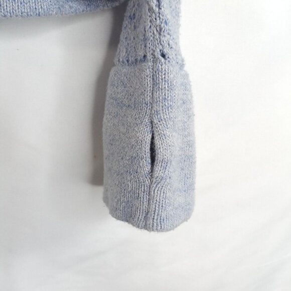 Prana Womens Sweater Size M Organic Cotton Pullover Open Knit Funnel Neck Blue - Picture 6 of 7
